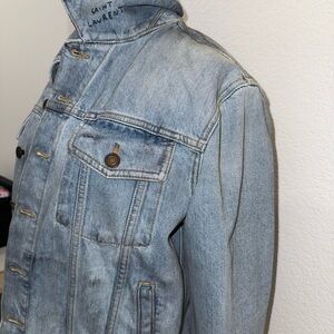 Saint Laurent Paris Light Wash Denim Jacket Size S Made in Italy Vintage Fade